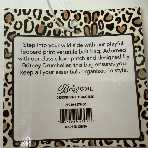 Brighton NEW with Tag Wild Cat Belt Bag Leopard Print Fanny Pack Belt Bag NWT - Picture 3 of 8